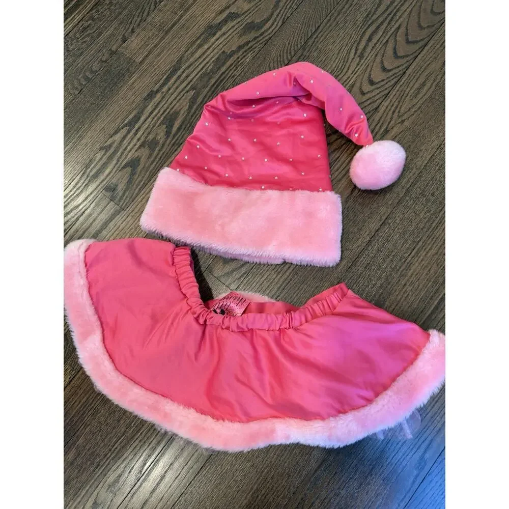 Victoria's Secret Vintage Limited Edition Pink Satin Santa Skirt & Marching Hat